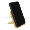 Bamboo 10W Wireless Charger with Phone Holder - Nt angled with phone